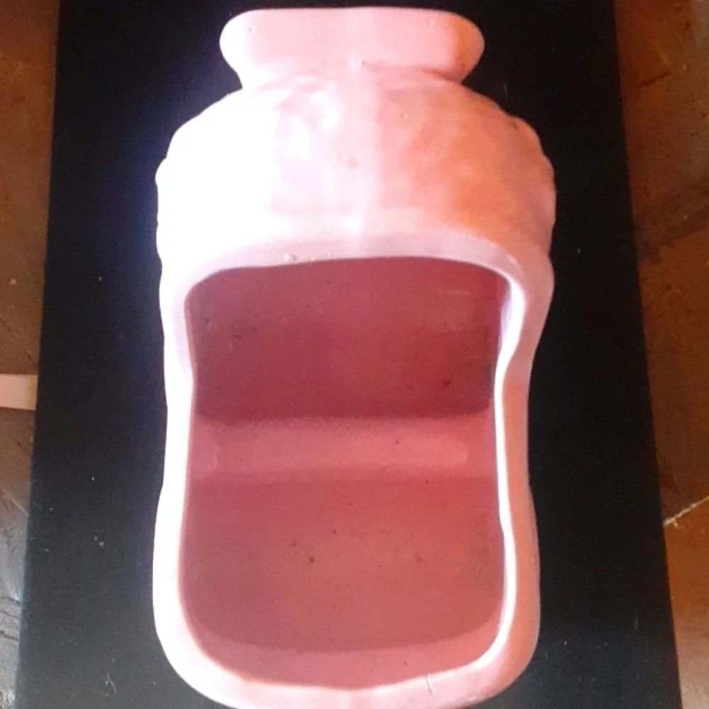 Vintage Pink Ceramic Baby Carriage Planter